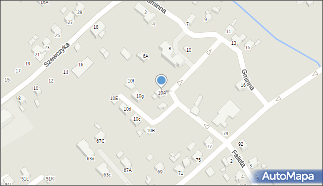 Rybnik, Gminna, 10A, mapa Rybnika