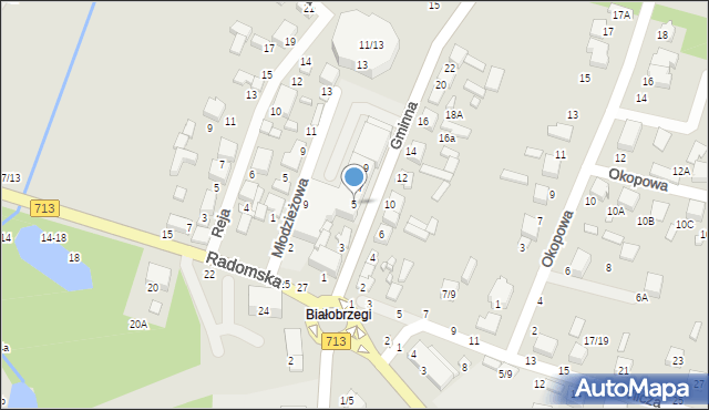 Tomaszów Mazowiecki, Gminna, 5, mapa Tomaszów Mazowiecki