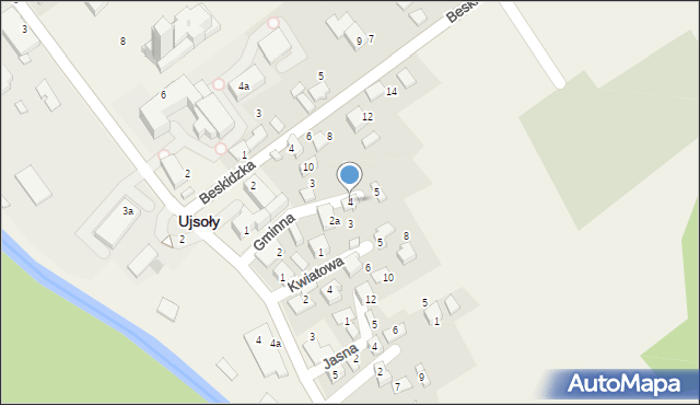 Ujsoły, Gminna, 4, mapa Ujsoły