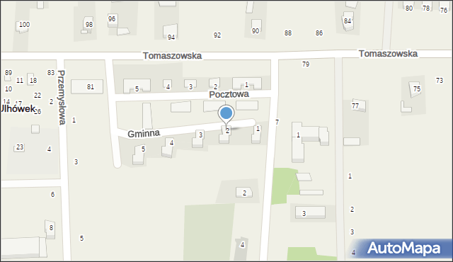 Ulhówek, Gminna, 2, mapa Ulhówek