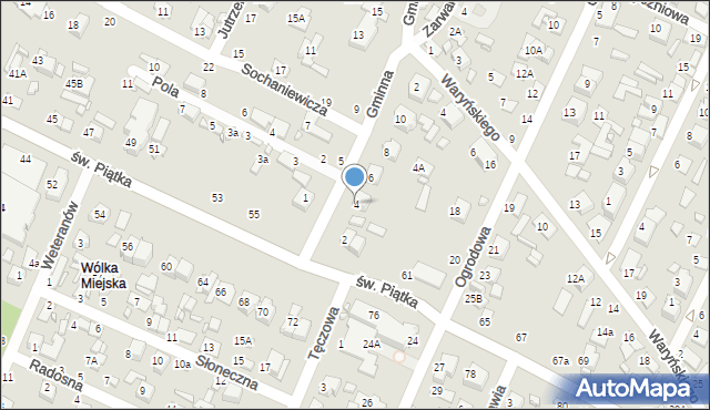 Zamość, Gminna, 4, mapa Zamościa