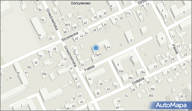Bydgoszcz, Gnieźnieńska, 17a, mapa Bydgoszczy