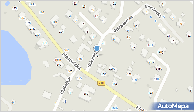 Gdańsk, Gnieźnieńska, 4, mapa Gdańska