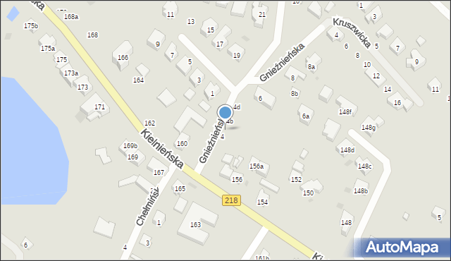Gdańsk, Gnieźnieńska, 4a, mapa Gdańska