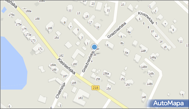 Gdańsk, Gnieźnieńska, 4b, mapa Gdańska