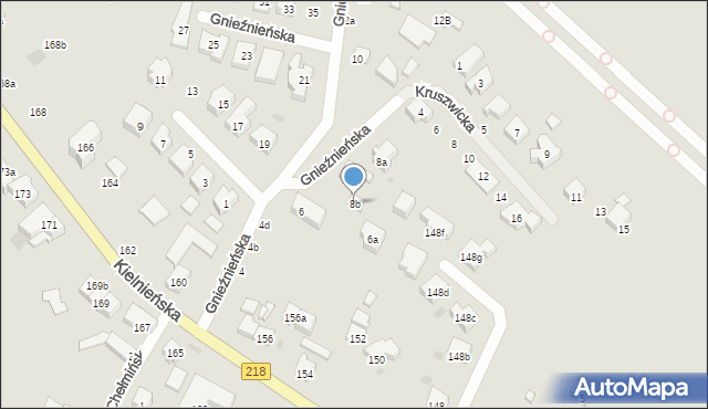 Gdańsk, Gnieźnieńska, 8b, mapa Gdańska