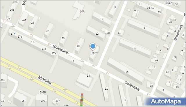 Gdynia, Gniewska, 16, mapa Gdyni