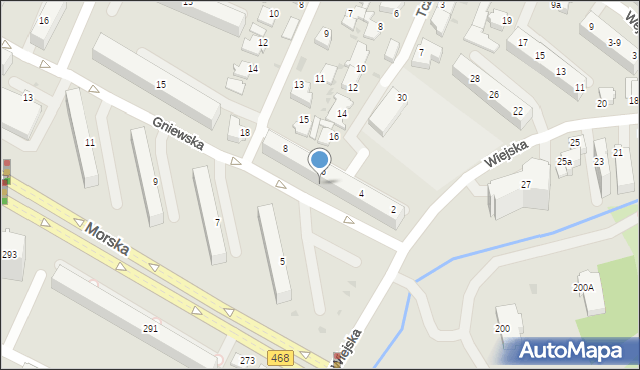 Gdynia, Gniewska, 2-8, mapa Gdyni