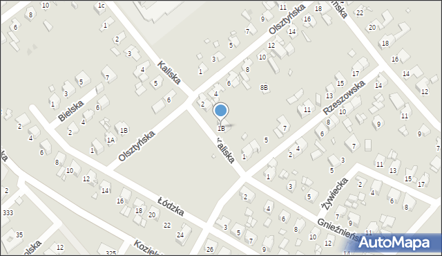 Gliwice, Gnieźnieńska, 1B, mapa Gliwic