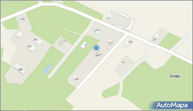 Gnaty, Gnaty, 14A, mapa Gnaty