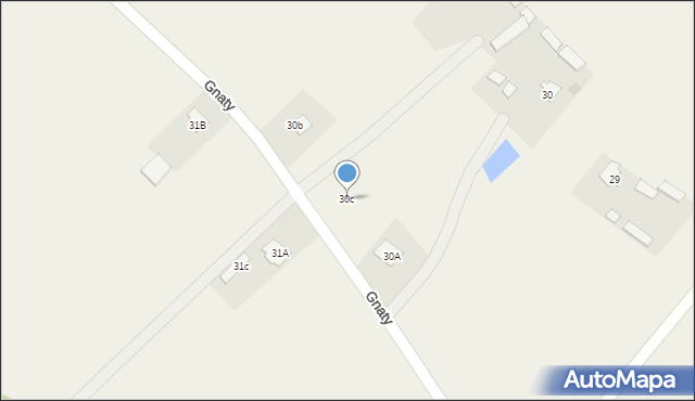 Gnaty, Gnaty, 30c, mapa Gnaty