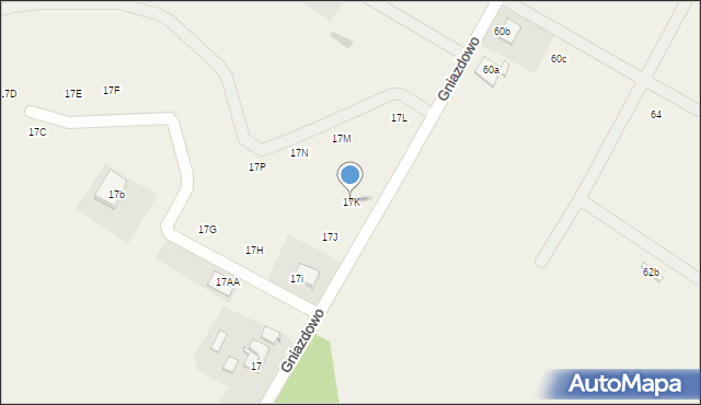 Gniazdowo, Gniazdowo, 17K, mapa Gniazdowo