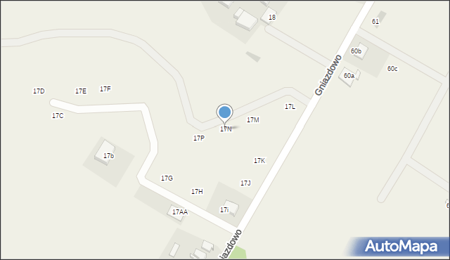 Gniazdowo, Gniazdowo, 17N, mapa Gniazdowo
