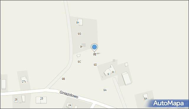 Gniazdowo, Gniazdowo, 9E, mapa Gniazdowo