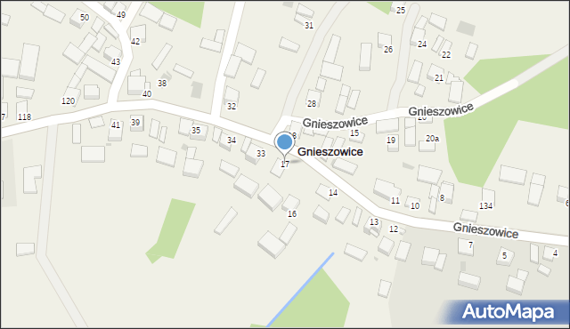 Gnieszowice, Gnieszowice, 17, mapa Gnieszowice