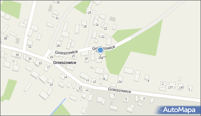 Gnieszowice, Gnieszowice, 20a, mapa Gnieszowice