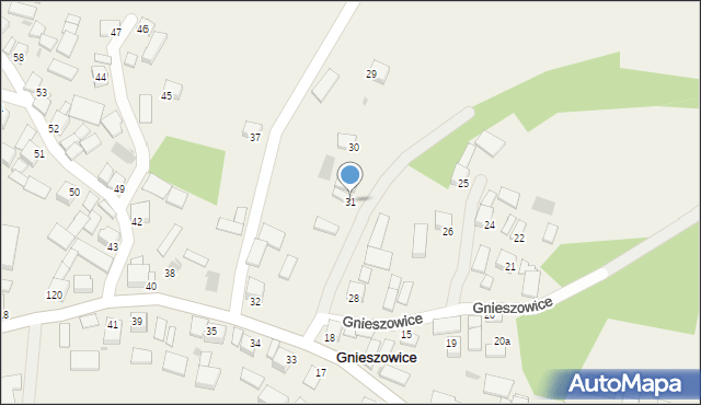Gnieszowice, Gnieszowice, 31, mapa Gnieszowice