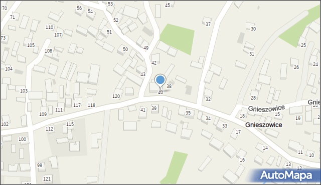 Gnieszowice, Gnieszowice, 40, mapa Gnieszowice