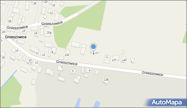 Gnieszowice, Gnieszowice, 6, mapa Gnieszowice