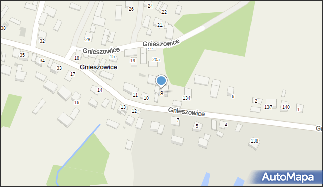Gnieszowice, Gnieszowice, 8, mapa Gnieszowice