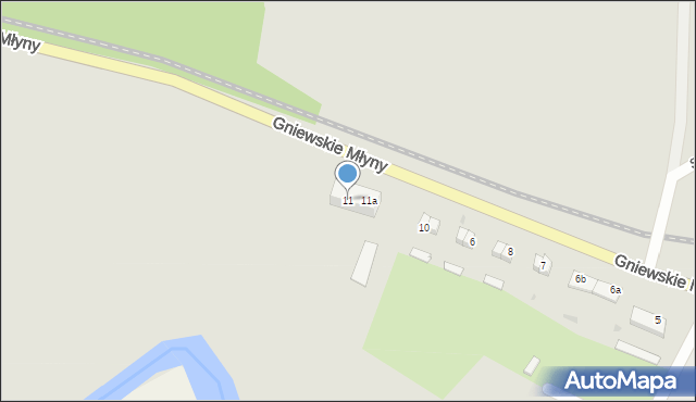 Gniew, Gniewskie Młyny, 11, mapa Gniew