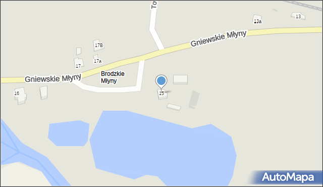 Gniew, Gniewskie Młyny, 15, mapa Gniew