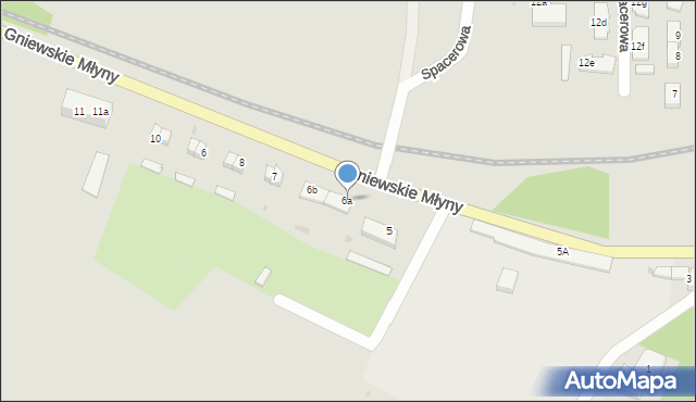 Gniew, Gniewskie Młyny, 6a, mapa Gniew