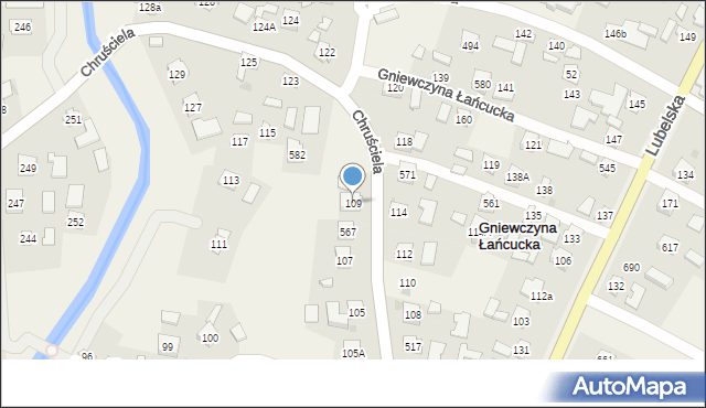 Gniewczyna Łańcucka, Gniewczyna Łańcucka, 109, mapa Gniewczyna Łańcucka