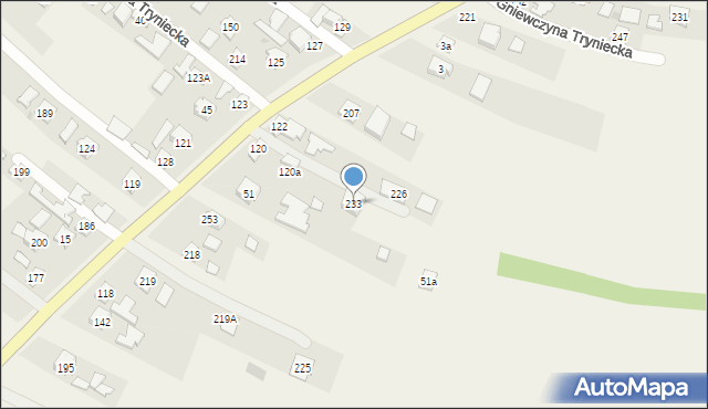 Gniewczyna Tryniecka, Gniewczyna Tryniecka, 233, mapa Gniewczyna Tryniecka
