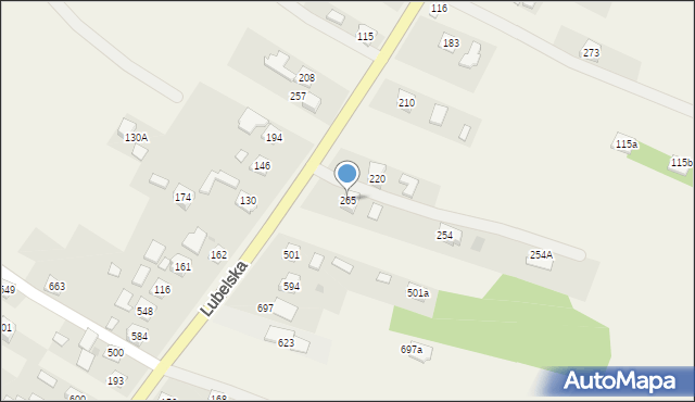 Gniewczyna Tryniecka, Gniewczyna Tryniecka, 265, mapa Gniewczyna Tryniecka