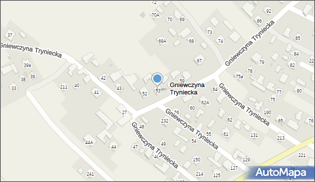 Gniewczyna Tryniecka, Gniewczyna Tryniecka, 53, mapa Gniewczyna Tryniecka