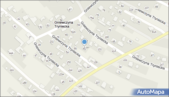 Gniewczyna Tryniecka, Gniewczyna Tryniecka, 61, mapa Gniewczyna Tryniecka
