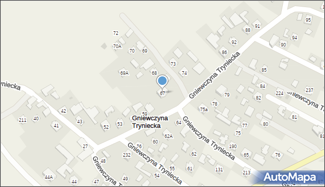 Gniewczyna Tryniecka, Gniewczyna Tryniecka, 67, mapa Gniewczyna Tryniecka