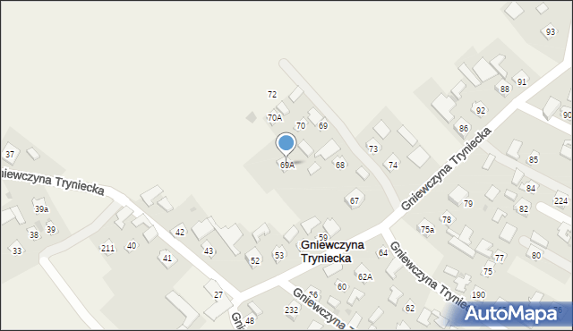 Gniewczyna Tryniecka, Gniewczyna Tryniecka, 69A, mapa Gniewczyna Tryniecka
