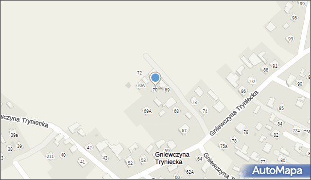 Gniewczyna Tryniecka, Gniewczyna Tryniecka, 70, mapa Gniewczyna Tryniecka