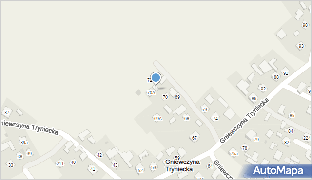 Gniewczyna Tryniecka, Gniewczyna Tryniecka, 71A, mapa Gniewczyna Tryniecka