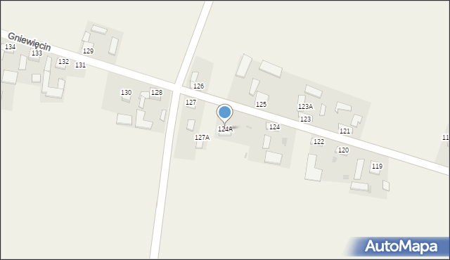 Gniewięcin, Gniewięcin, 124A, mapa Gniewięcin