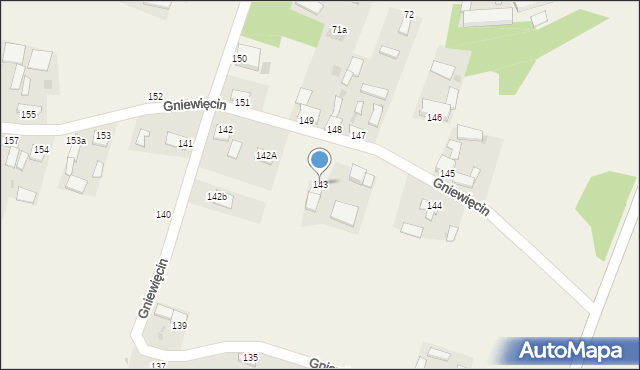 Gniewięcin, Gniewięcin, 143, mapa Gniewięcin