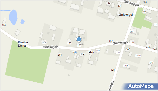Gniewięcin, Gniewięcin, 155, mapa Gniewięcin