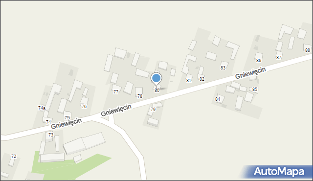 Gniewięcin, Gniewięcin, 80, mapa Gniewięcin