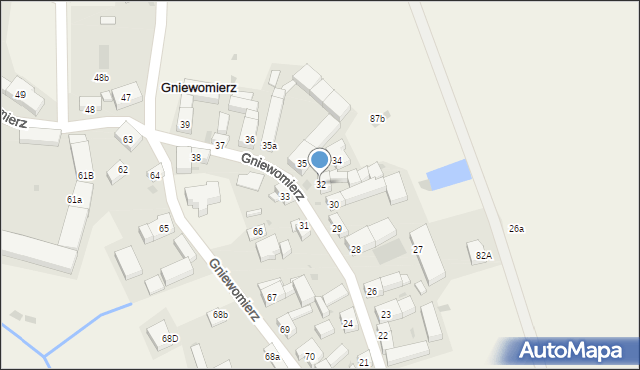 Gniewomierz, Gniewomierz, 32, mapa Gniewomierz