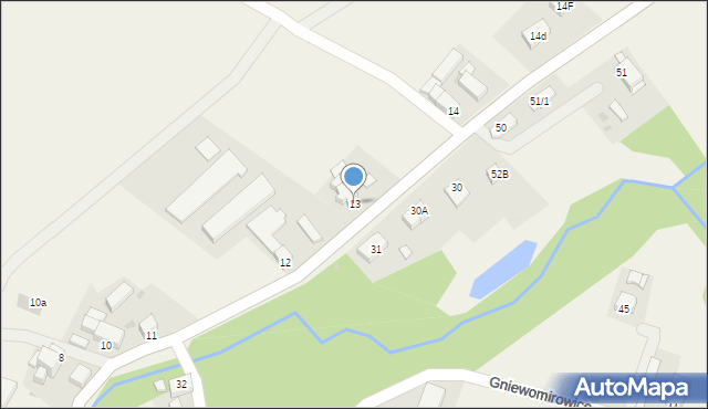 Gniewomirowice, Gniewomirowice, 13, mapa Gniewomirowice