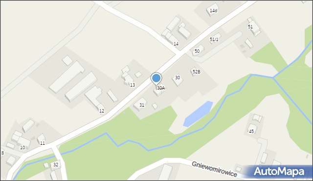 Gniewomirowice, Gniewomirowice, 30B, mapa Gniewomirowice