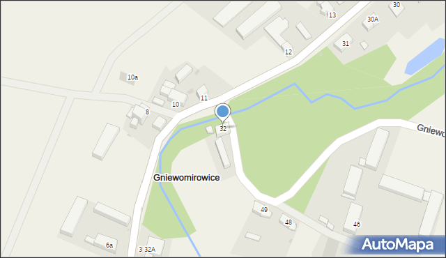 Gniewomirowice, Gniewomirowice, 32, mapa Gniewomirowice