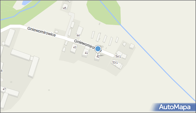 Gniewomirowice, Gniewomirowice, 42, mapa Gniewomirowice