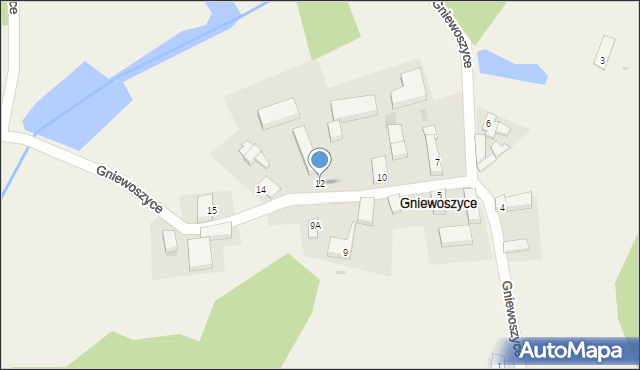 Gniewoszyce, Gniewoszyce, 12, mapa Gniewoszyce