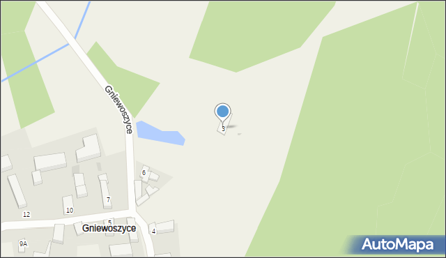Gniewoszyce, Gniewoszyce, 3, mapa Gniewoszyce