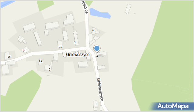 Gniewoszyce, Gniewoszyce, 4, mapa Gniewoszyce