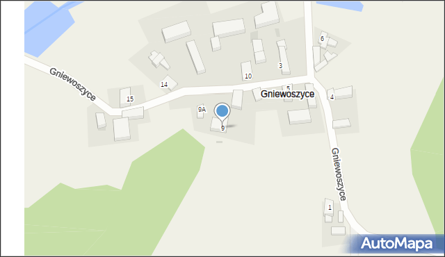 Gniewoszyce, Gniewoszyce, 9, mapa Gniewoszyce