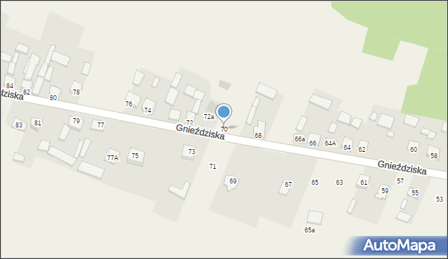 Gnieździska, Gnieździska, 70, mapa Gnieździska